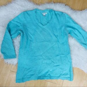 Croft & Borrow blue v neck sweater size M